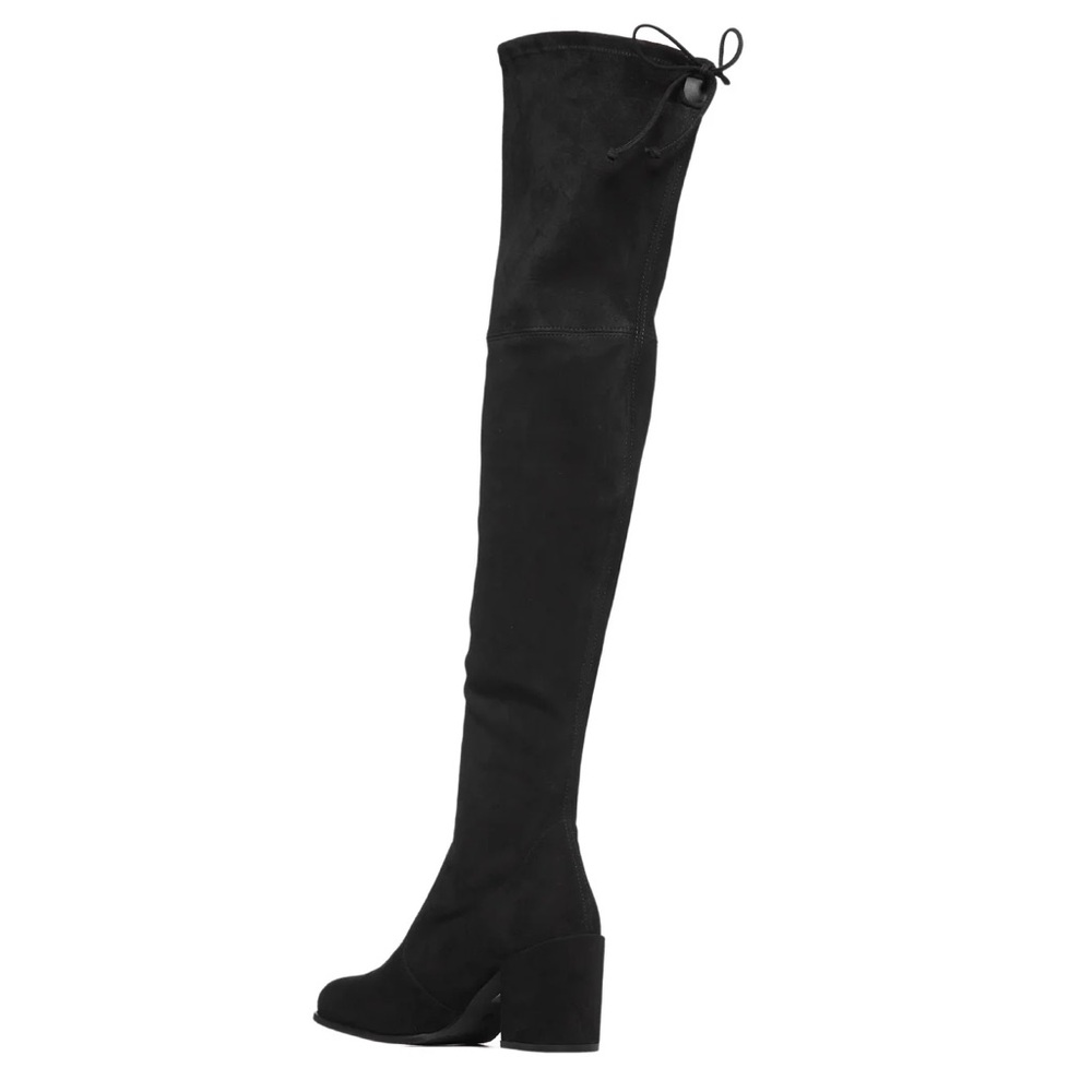 Stuart Weitzman Tieland Over-the-Knee Suede Boots Black Block Heel Size 37 - Picture 7 of 13
